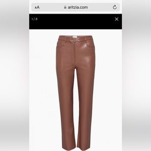 Wilfred Melina High-waited Vegan leather pants in Brown